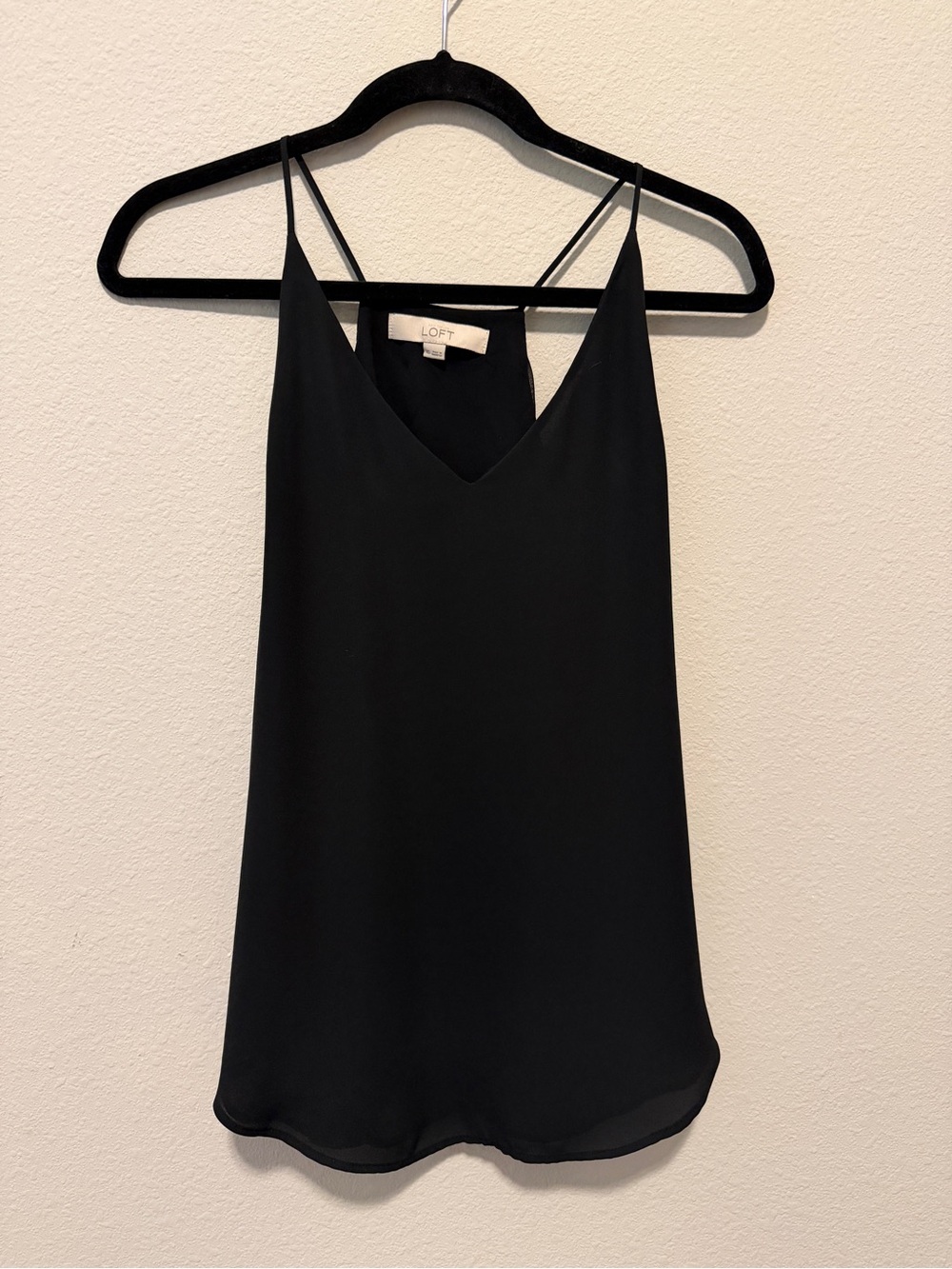LOFT Black V-Neck Double-Strap Camisole